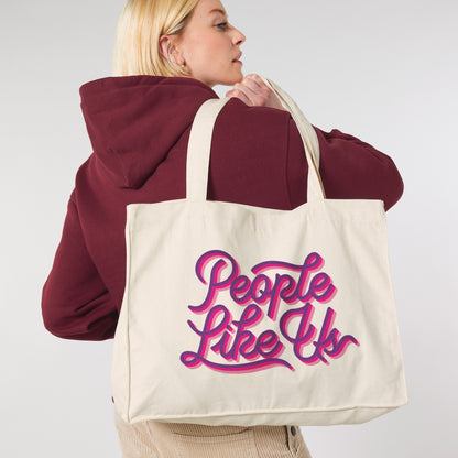 Three Colour Retro Logo Tote