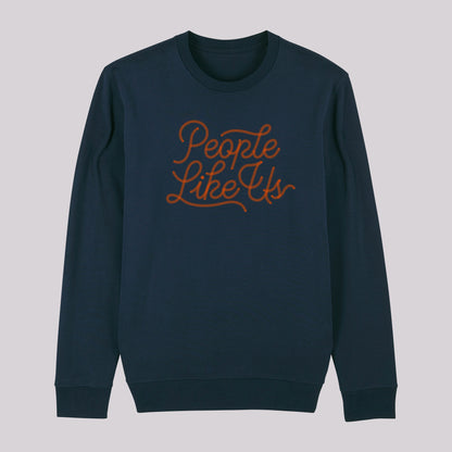 Navy Chainstitched Sweater – Orange Type