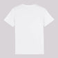 White Chainstitched T-Shirt – White Logo