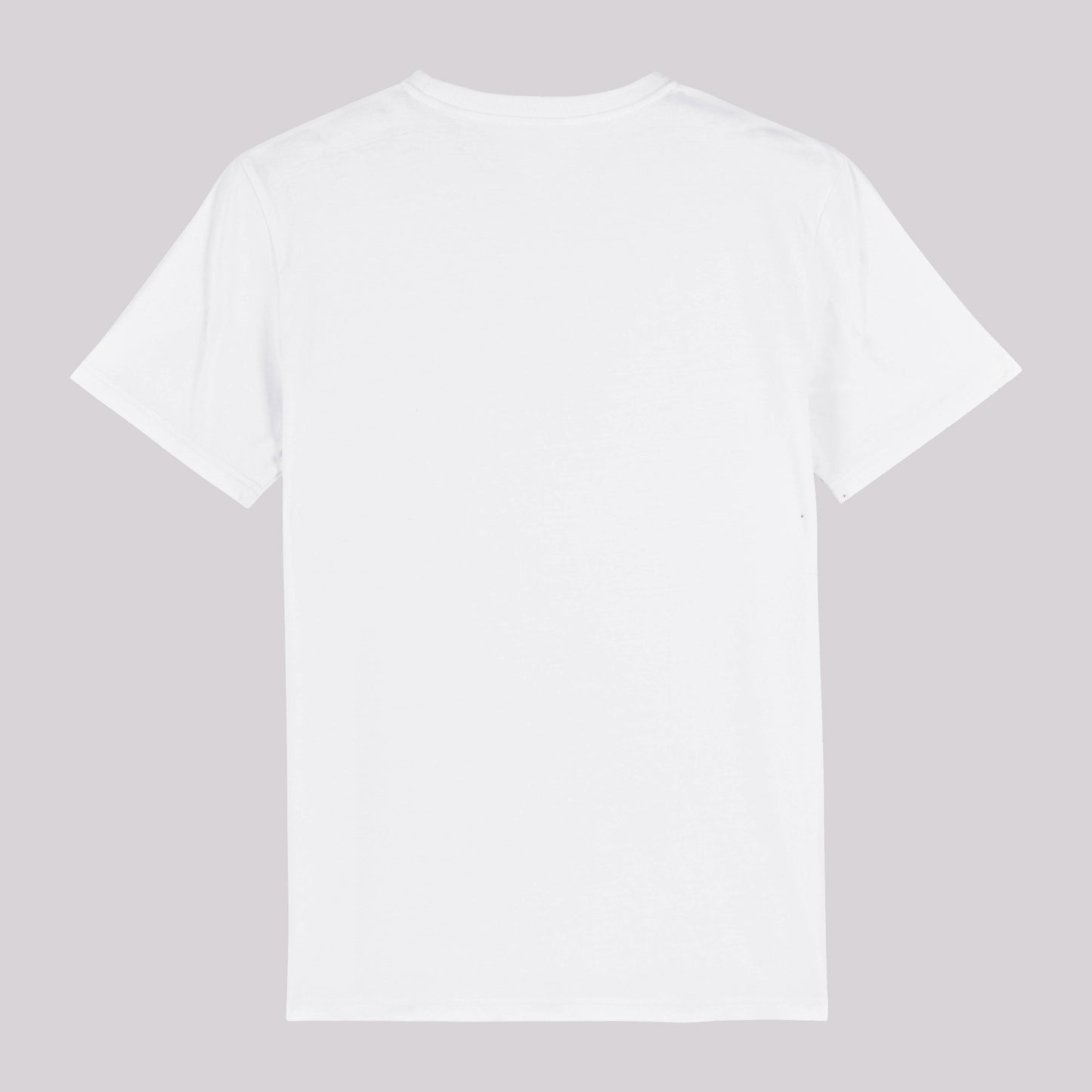 White Chainstitched T-Shirt – White Logo